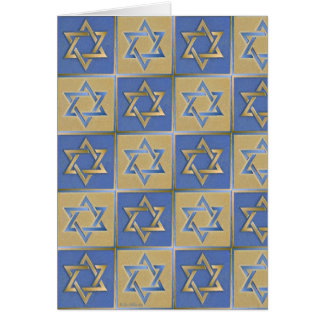 Cartão Painéis de Arte Estrela de Davi Azul Dourado