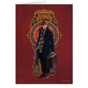 Cartão Painel NEWT SCAMANDER™ Art Nouveau em pé