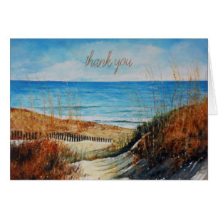 Cartão Painted Beach And Sand Dunes   Thank You Notes