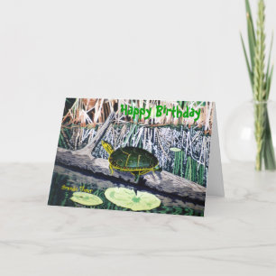 Cartão Painted Turtle Birthday Card