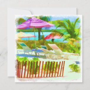 Cartão Painterly Tropical Bahama Islands - Padrão de Prai