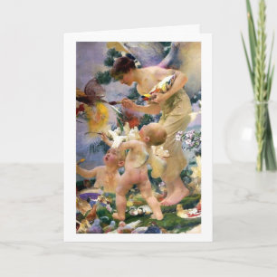 Cartão Painting the Birds by Franz Dvorak Birthday