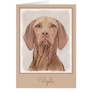 Cartão Painting Vizsla - Arte de Cachorro Original