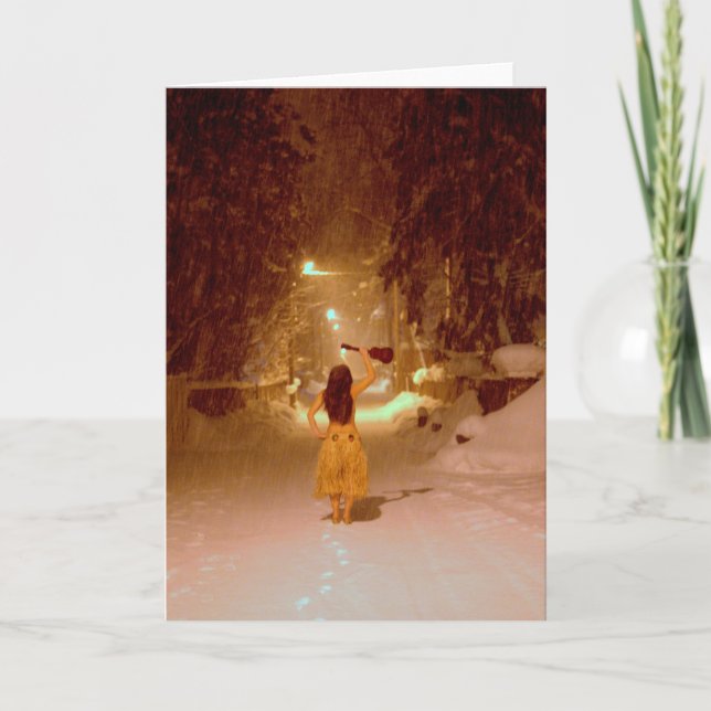 Cartão País das maravilhas do inverno do Ukulele (Frente)