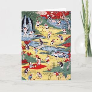 Cartão País dos Gatos Japoneses, Utagawa Kunitoshi