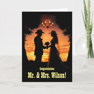 Cartão País Personalizado de Parabéns de Casamento