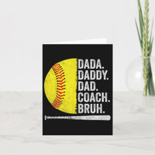 Cartão Pais Softball de Dia de os pais de Pai de treinado