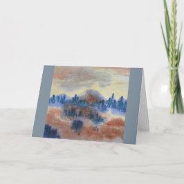 Cartão Paisagem abstrato - Deserto, Cavalo e Cavaleiro