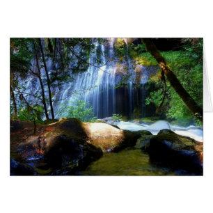 Cartão Paisagem bonita da selva da cachoeira