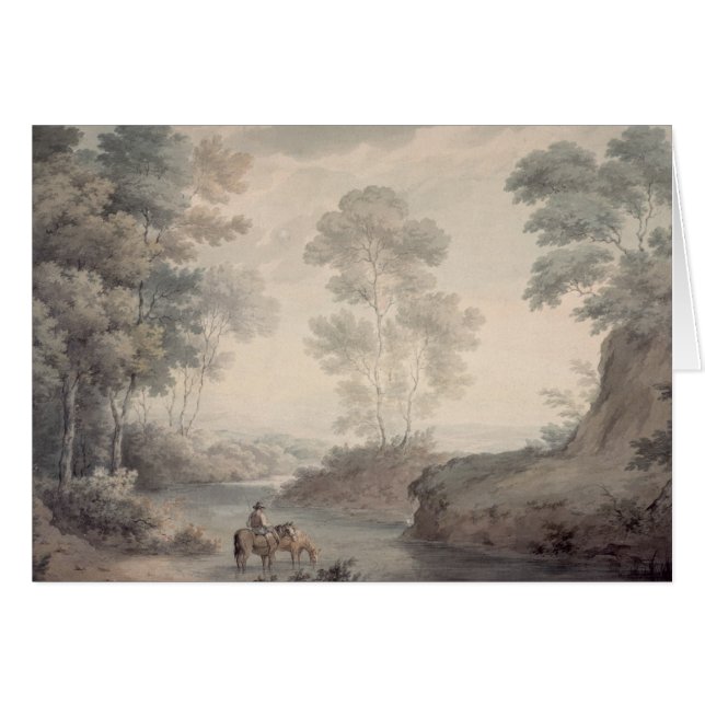 Cartão Paisagem com água do rio e dos cavalos (Frente Horizontal)