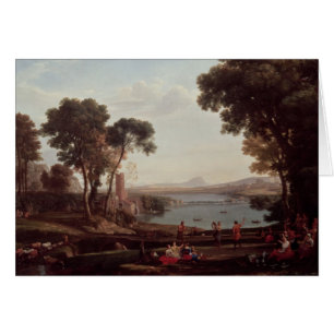 Cartão Paisagem com o casamento de Isaac