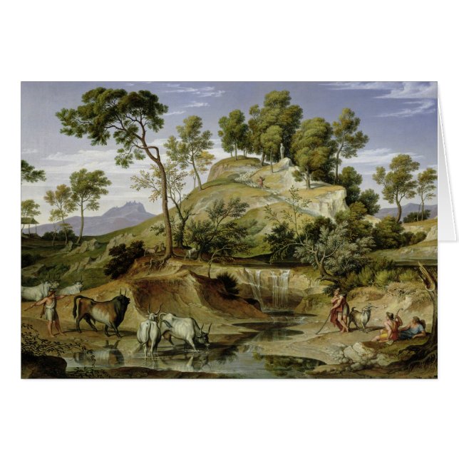 Cartão Paisagem com pastores e vacas (Frente Horizontal)