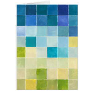Cartão Paisagem com Quadrados Pixilados Multicoloridos