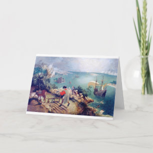 Cartão Paisagem com queda de Ícaro, Pieter Bruegel