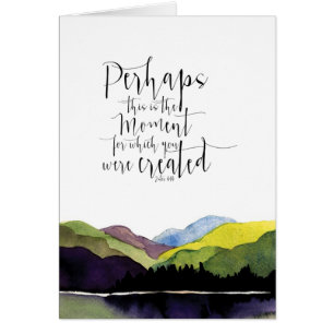 Cartão Paisagem da aguarela com escritura bíblica