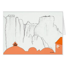 Paisagem da piscina. Meteora Monastary de