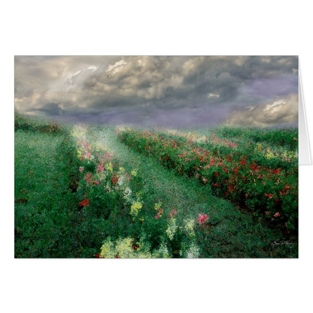 Cartão Paisagem das Flores do Longview (Frente Horizontal)