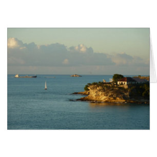 Cartão Paisagem de Bela Ilha da Costa Antiguana