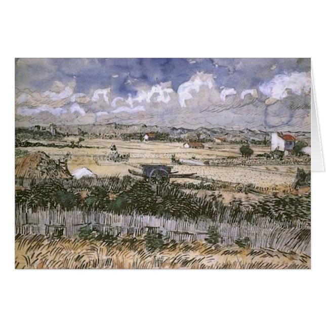 Cartão Paisagem de Colheita, Vincent van Gogh (Frente horizontal)