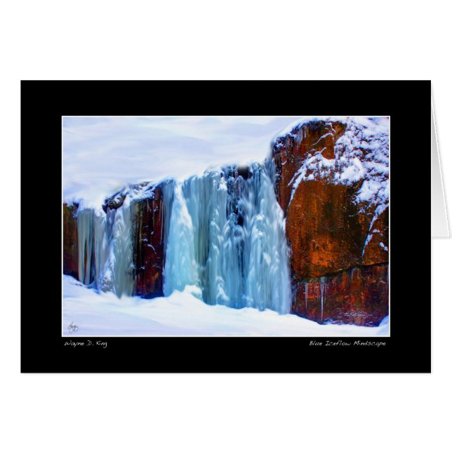 Cartão Paisagem de Fluxo de Ícebo Azul (Frente Horizontal)
