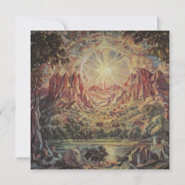 Cartão Paisagem de montanha (por Konstantin Bogaevsky) (Frente)