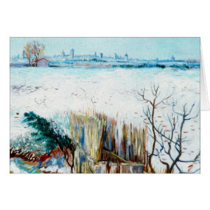 Cartão Paisagem de neve com Arles por Vincent van Gogh