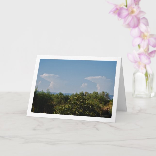 Cartão Paisagem de Nuvens Gêmeas Idênticas (Orquídea)