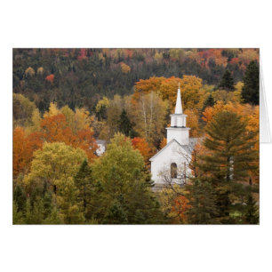 Cartão Paisagem de outono com igreja, Vermont, EUA