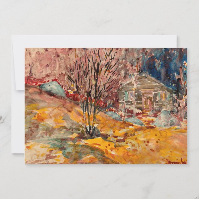 Cartão Paisagem de outono | George Luks (Frente)