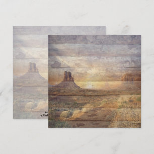 Cartão Paisagem Desértica Monumento Vale e Céu Nublado