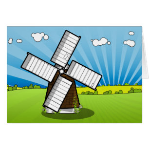 Cartão Paisagem do moinho de vento