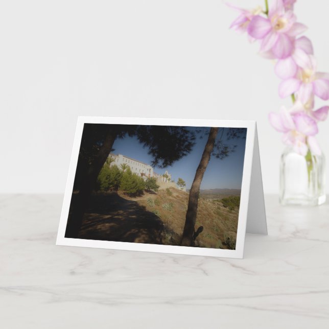 Cartão Paisagem do mosteiro de San Miguel, Lliria, Valênc (Orquídea)