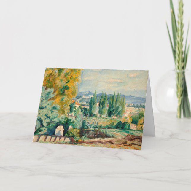 Cartão Paisagem do outono, Santo-Tropez | Henri Manguin (Frente)