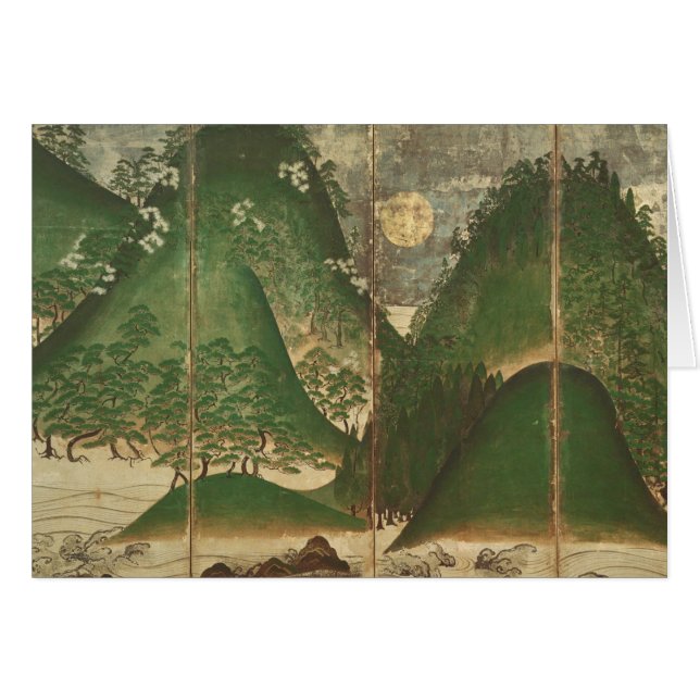 Cartão Paisagem do primavera com Sun (Frente Horizontal)