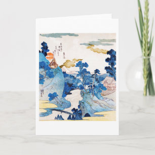 Cartão Paisagem do Sol Japonês, Kuniyoshi, Ukiyo-e
