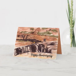 Cartão Paisagem Feliz Aniversário do Deserto das Montanha