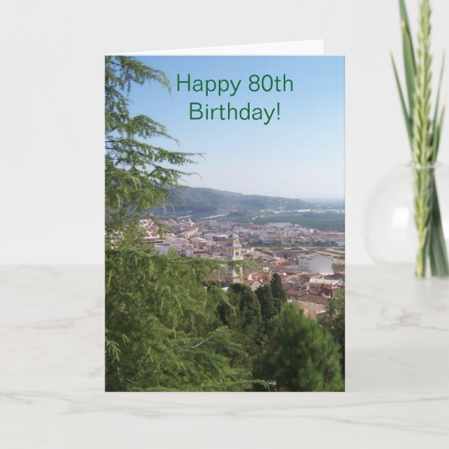 Cartão Paisagem Fotografia Personalizada 80 Birthday (Frente)
