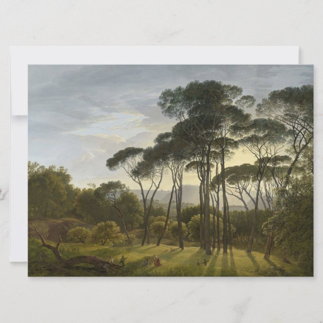 Cartão Paisagem Italiana com Pinheiros Guarda-chuvas (Voo (Frente)