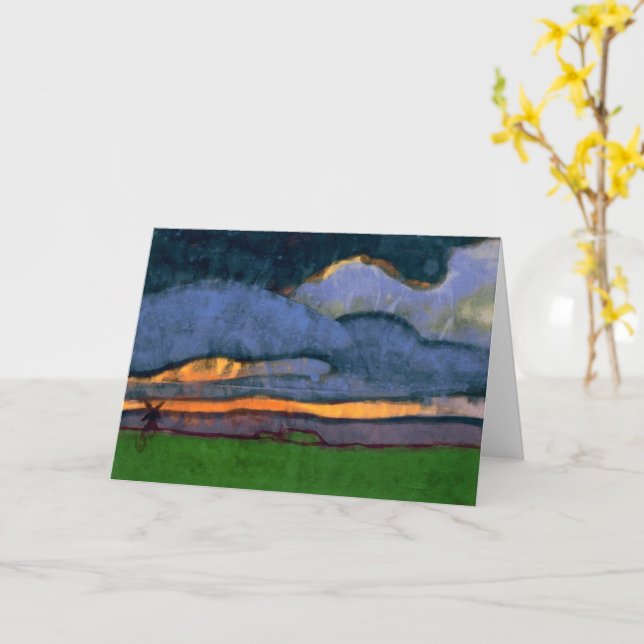 Cartão Paisagem Marsh com um Monte | Emil Nolde | (Flor Amarela)