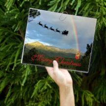 Paisagem Montanhosa Presente de Natal Santa Chuva
