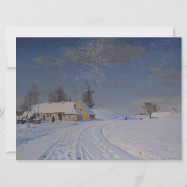 Cartão Paisagem Nevada no Inverno (Frente)