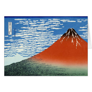 Cartão Paisagem oriental legal da opinião de Hokusai Fuj