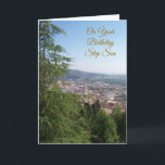 Cartão Paisagem Passo Filho Aniversário<br><div class="desc">Etapa do cartão de saudação, filho do cartão de aniversário. Você pode personalizar este cartão de aniversário com qualquer texto de sua escolha e depois imprimi-lo e enviá-lo para você ou baixá-lo instantaneamente. Se precisar de ajuda para personalizar, entre em contato conosco através do link desta página. Etapa de paisagem...</div>