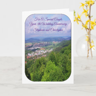 Cartão Paisagem Personalizada 4º Aniversário de Casamento
