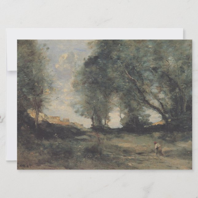 Cartão Paisagem (por Camille Corot) (Frente)