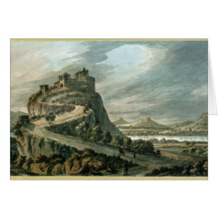 Cartão Paisagem rochosa com castelo