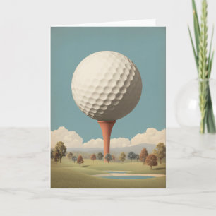 Cartão Paisagem Surrealista de Bola de Golfe