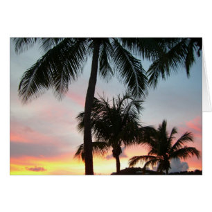 Cartão Paisagem Tropical de Palms Sunset Fotografia