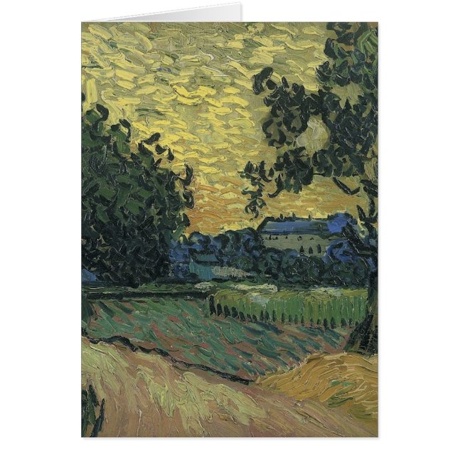 Cartão Paisagem Van Gogh em Twilight (Frente)