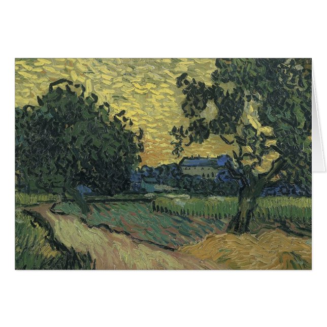 Cartão Paisagem Van Gogh em Twilight (Frente Horizontal)